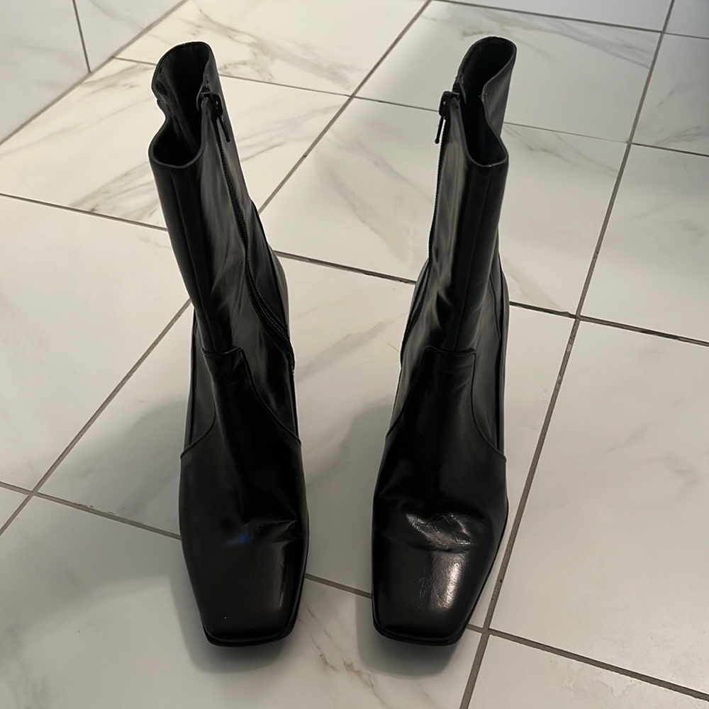 Nine West black leather boots